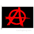 100% polyster Anarchy Black con banner logo rosso 90*150cm Anarchy Black con bandiera logo rosso
